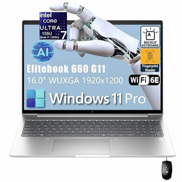 HP Elitebook 660 G11 16" FHD+ Business AI Laptop – Intel Ultra 7 155U, 32GB DDR5 RAM, 1TB PCIe SSD, WiFi 6E, Windows 11 Pro Brand: HP